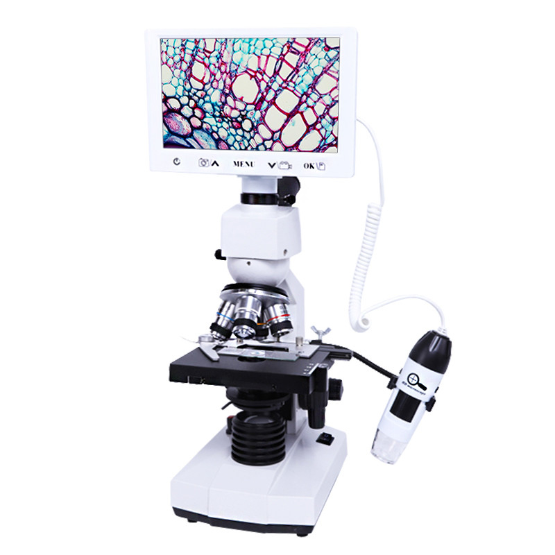 Dual Lens Handheld Digital Microscope 2.0m Teaching Head 1000x